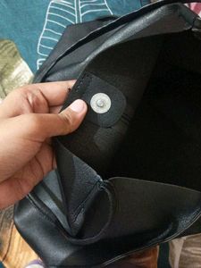 Classic Black Faux Leather Tote Bag