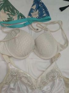 Combo  of 3 Bras - Bikini Top &amp; Two White Bra