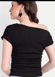 Chic Off-Shoulder Black Top