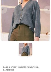 Dark Green V-Neck Button Cardigan