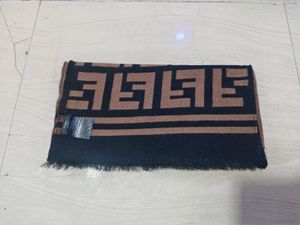 Fendi Authentic Brown and Black Logo Scarf