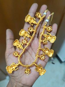 Gold Plated Lakshmi Necklace &amp; Earrings Set