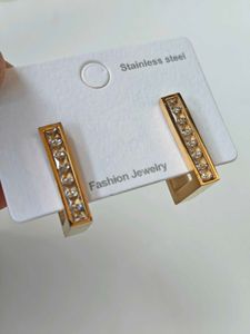 Gold Tone Square Hoop Earrings
