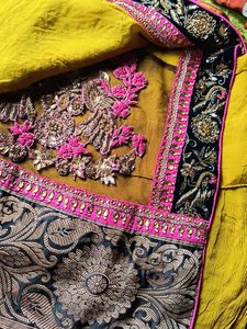 Elegant mustard Saree with Intricate Border