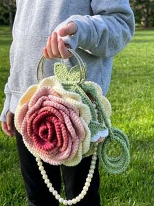 Crocheted Rose Handbag