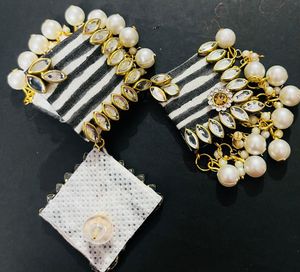 Fancy Fabric Party Wear Long Size Earrings