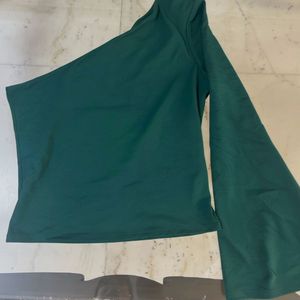 Emerald Green One-Shoulder Top