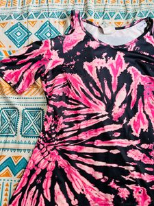 Pink &amp; Black Tie-Dye Top