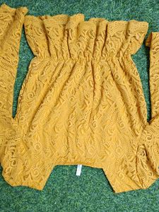 Stylish Yellow Lace Top used once only