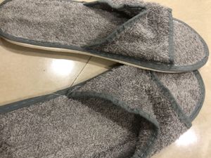 Gray Terry Slippers home use