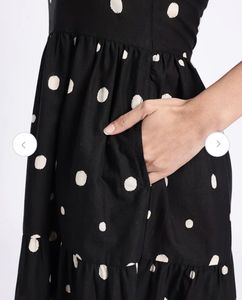 Stylish Polka Dot Tiered Midi Dress