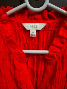 BRAND NEW/Shirred 3/4 Sleeve Button Through Blouse