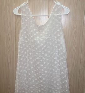 Sheer White Textured Dress