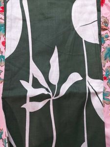 Elegant Leaf Print Kurta Set with Dupatta(un