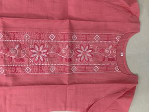 Coral Embroidered Kurti All  Size Available