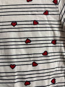 Cute Striped Heart T-Shirt