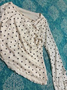 Polka Dot Mesh Top