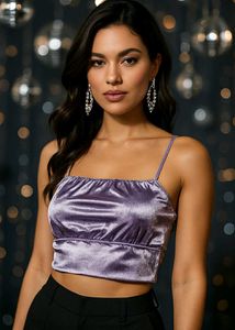 Shiny Party Wear Crop Top – H&M – Size XS