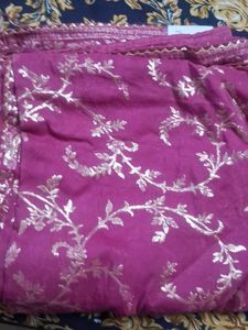 Elegant Pink Dress Material with Gold Print