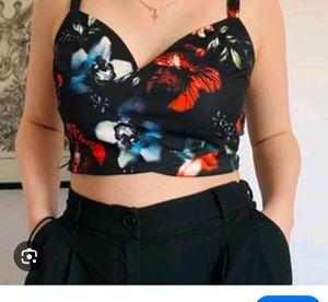 Floral Print Crop Top