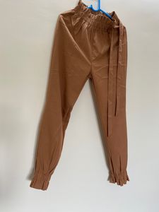 Shein Brown ankle tie up pants