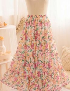 Cute Pink Gingham Heart Tiered Skirt