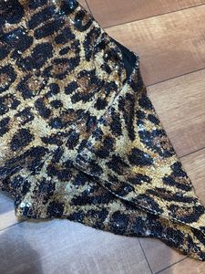 Sparkling Leopard Print Sequin Shorts