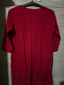 Maroon Embroidered Kurti