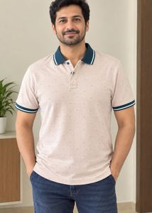 Men's Peach Polo T-Shirt