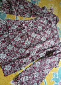 Maroon Printed Kurta