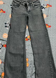 Women's Wide Leg Grey Denim Jeans