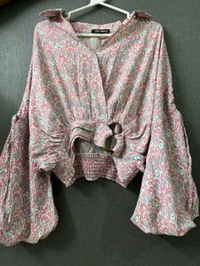 Stylish Pink Printed Crop Top
