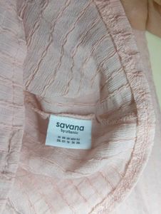 Savana Chic Pink Textured V-Neck Top