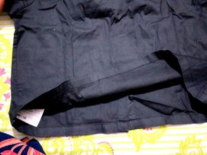 Black crop shirt with Embroidered Sleeves