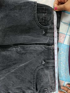IMPORTED WIDE LEG DENIM Acid Wash Jeans
