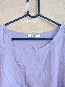 Cute Lavender Bell Sleeve Top Oversized