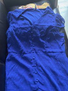 Blue hapf Puff Sleeve Tiered Maxi Dress
