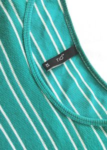 Green Striped Long Sleeve Top