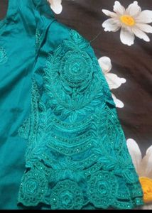 Teal Embroidered Kurti