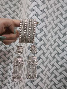 Silver Jhumka Bangles