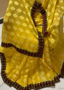 Vibrant Yellow Embroidered Saree