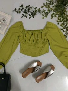 Green corset Crop Top🌿✨💚