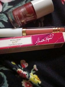 myglamm liquid lipstick and nail polish