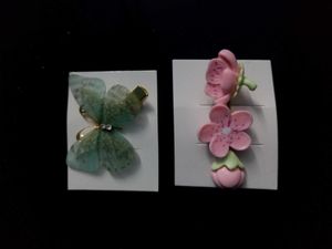 ✨💗 Cute pink korean Hair Clips - Butterfly & Flow