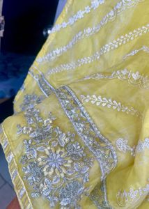 Lemon Yellow Embroidered Kurta