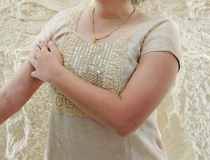 Elegant Cream Embroidered Straight Kurti ✨