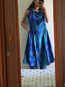Vibrant Blue & Green Ethnic Kurta