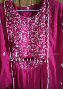 Elegant Pink Embroidered Kurta Set