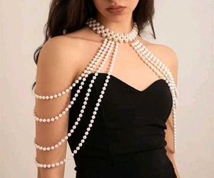 Elegant Pearl Body Chain Necklace