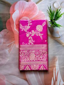 Vibrant Pink Silk Saree